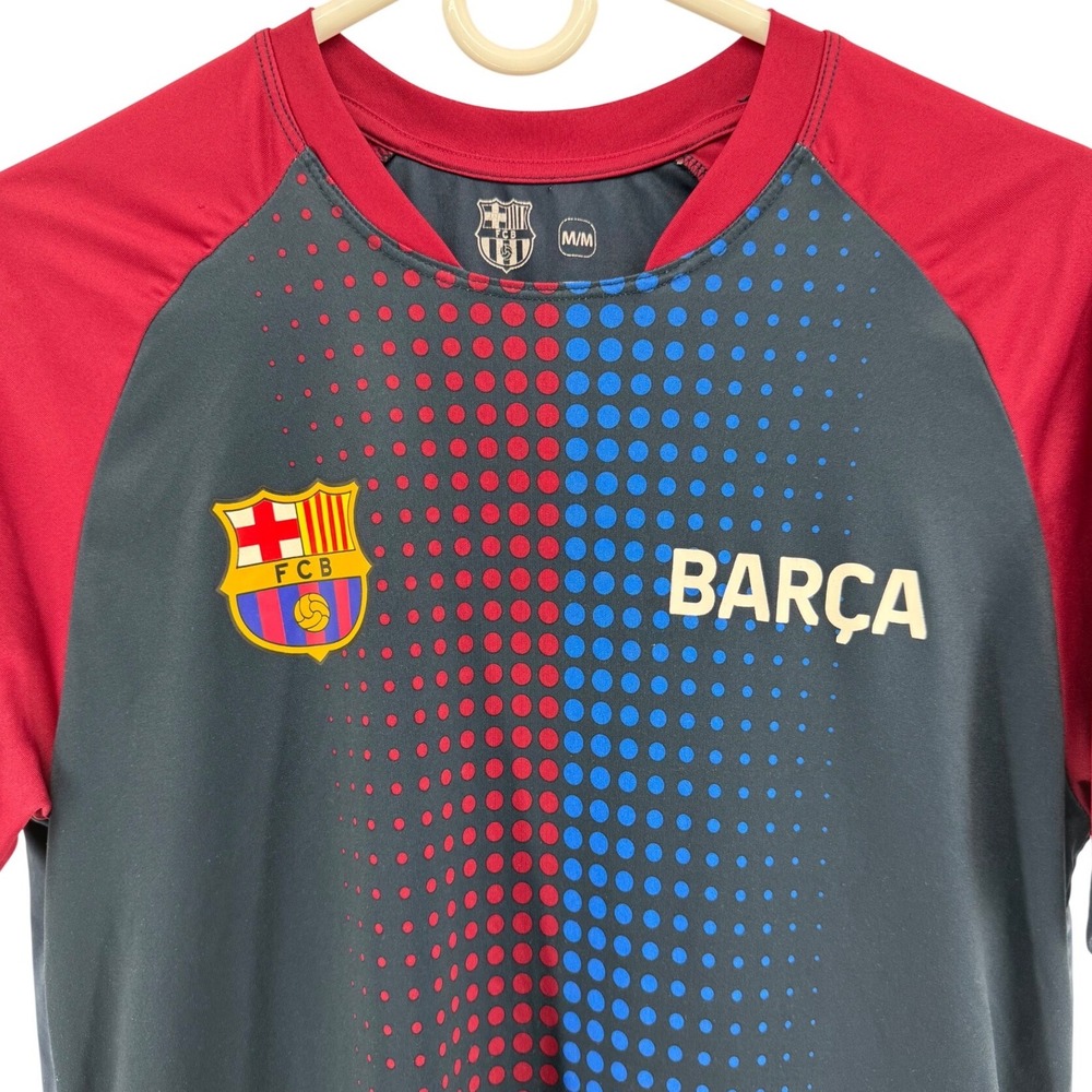 FC Barcelona Barca Youth Soccer Jersey Navy Blue Red Dot Gradient Size Medium